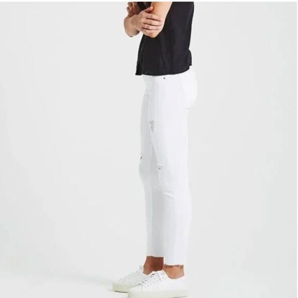 Adriano Goldscmied White The Stilt Cigarette Leg Skinny Distressed Jeans 26R - Picture 5 of 17